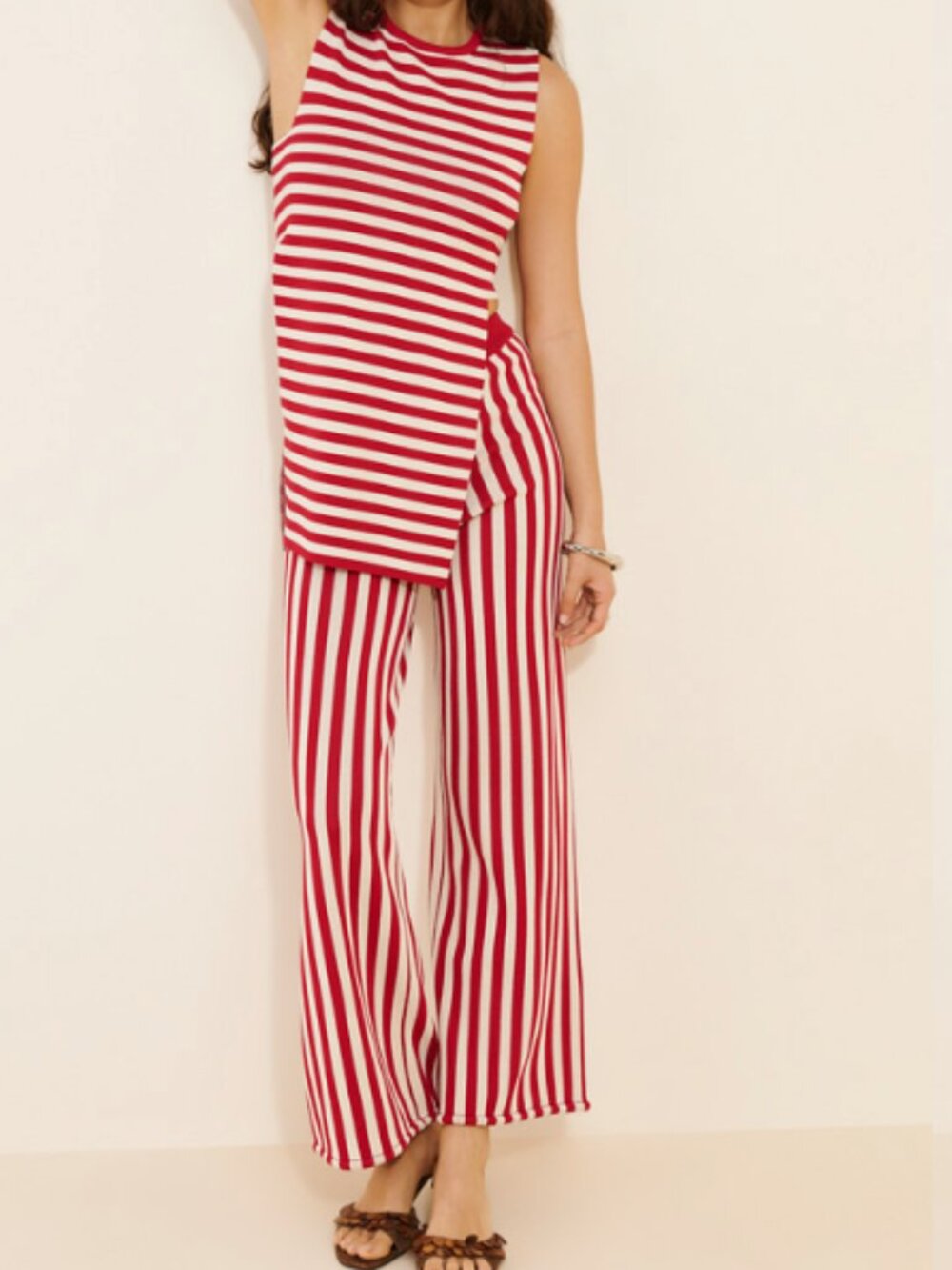 SIMONMILLER: Striped red & white knit pants NWT